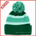 Cheap malha Stripe Beanie com POM POM